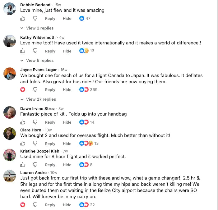 Customer comments about the Travlr cushion