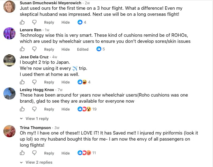 Customer comments about the Travlr cushion