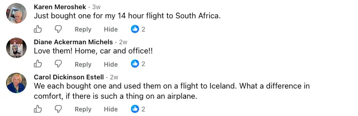 Customer comments about the Travlr cushion